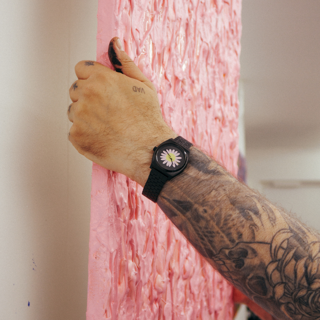 Time Teller All Black Flower