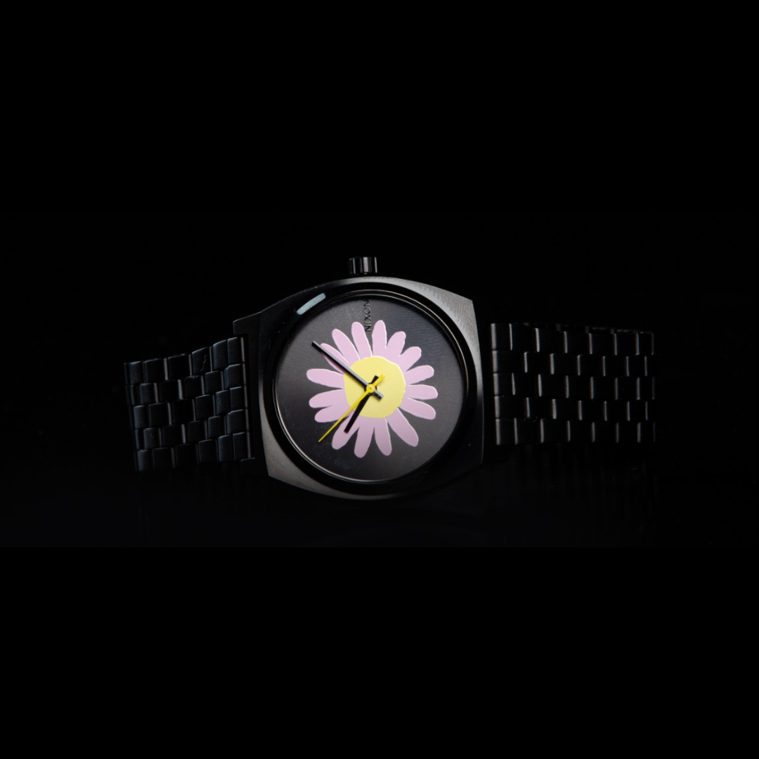 Time Teller All Black Flower