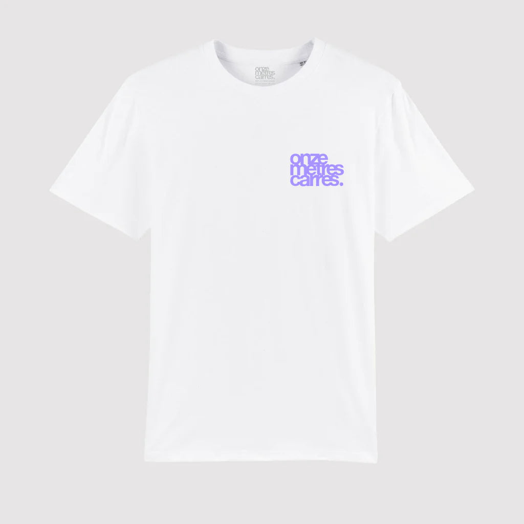 T-Shirt White Flower Blue