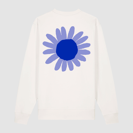 SWEAT OFF WHITE FLOWER BLUE