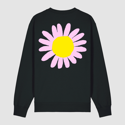 SWEAT BLACK FLOWER PINK