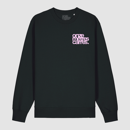 SWEAT BLACK FLOWER PINK