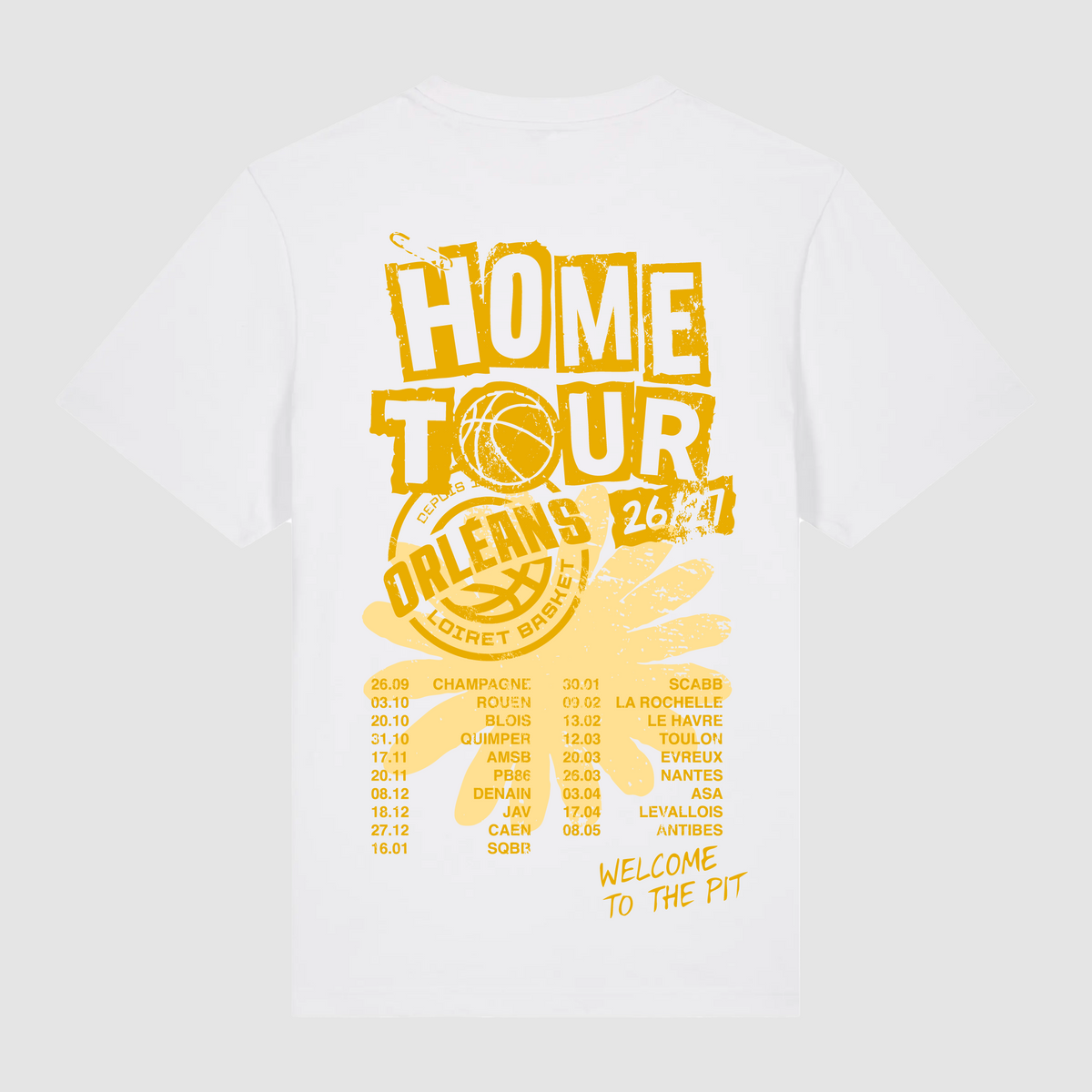 T-shirt Home Tour White Yellow