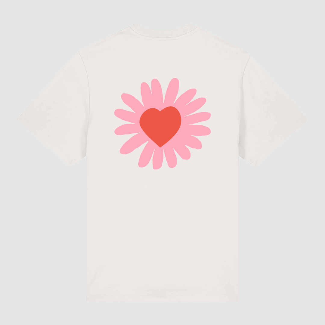 T-shirt Off White Heart Flower Pink
