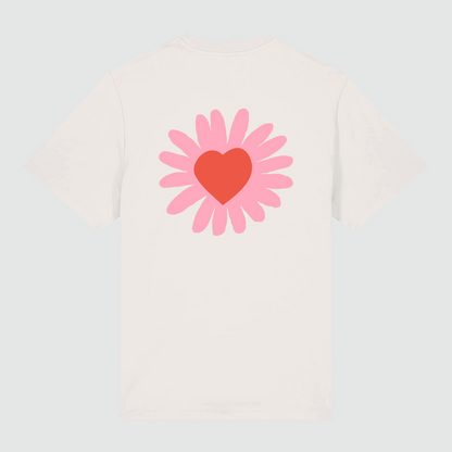 T-shirt Off White Heart Flower Pink