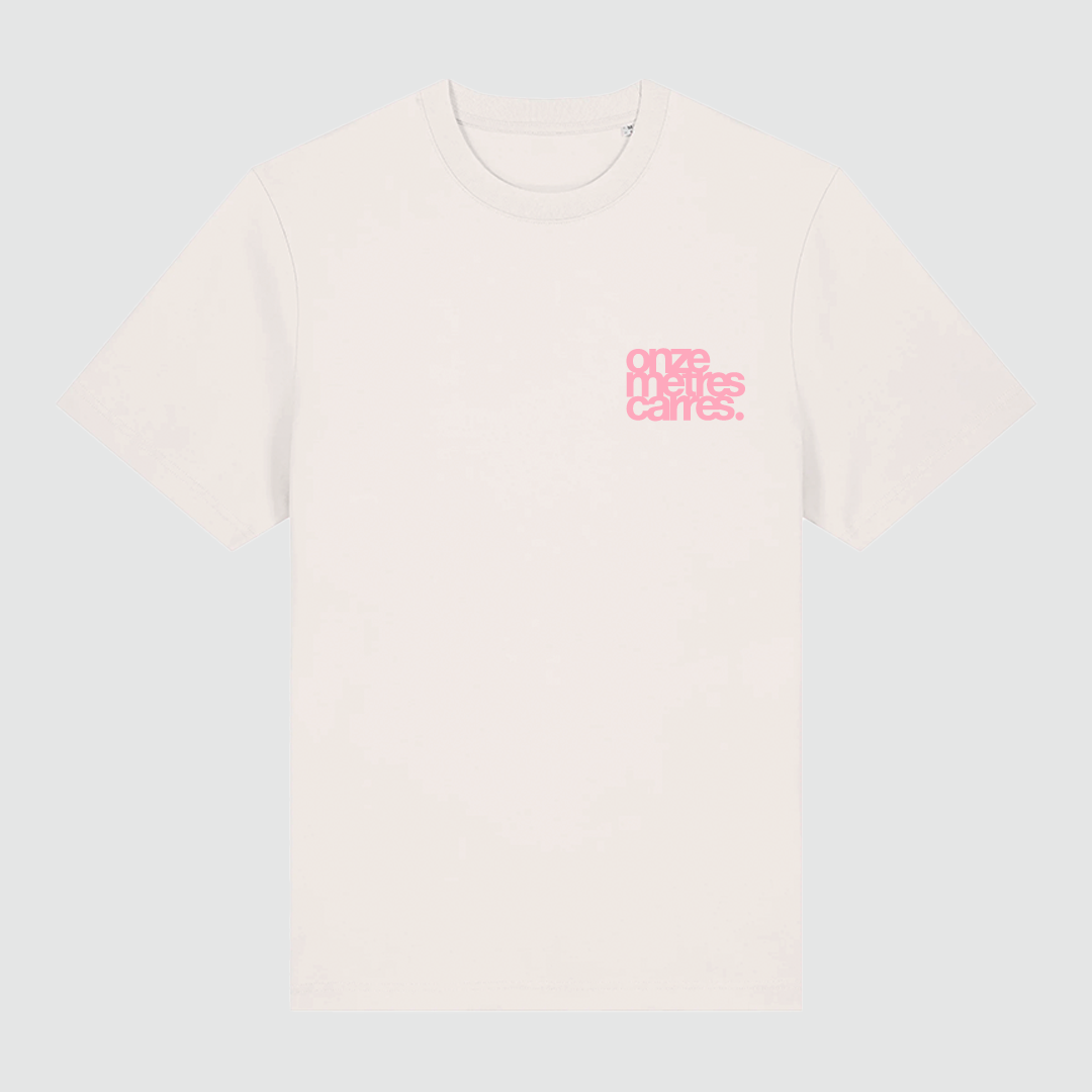 T-shirt Off White Heart Flower Pink