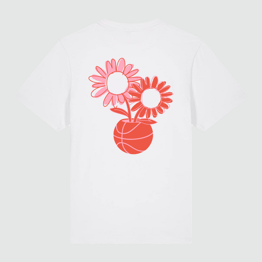 T-shirt White Vase Draw Pink