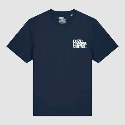 T-Shirt Navy Archive White