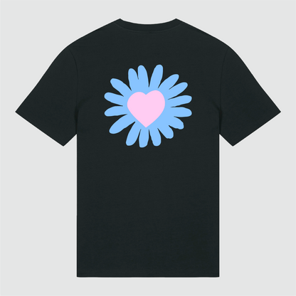 T-Shirt Black Flower Heart