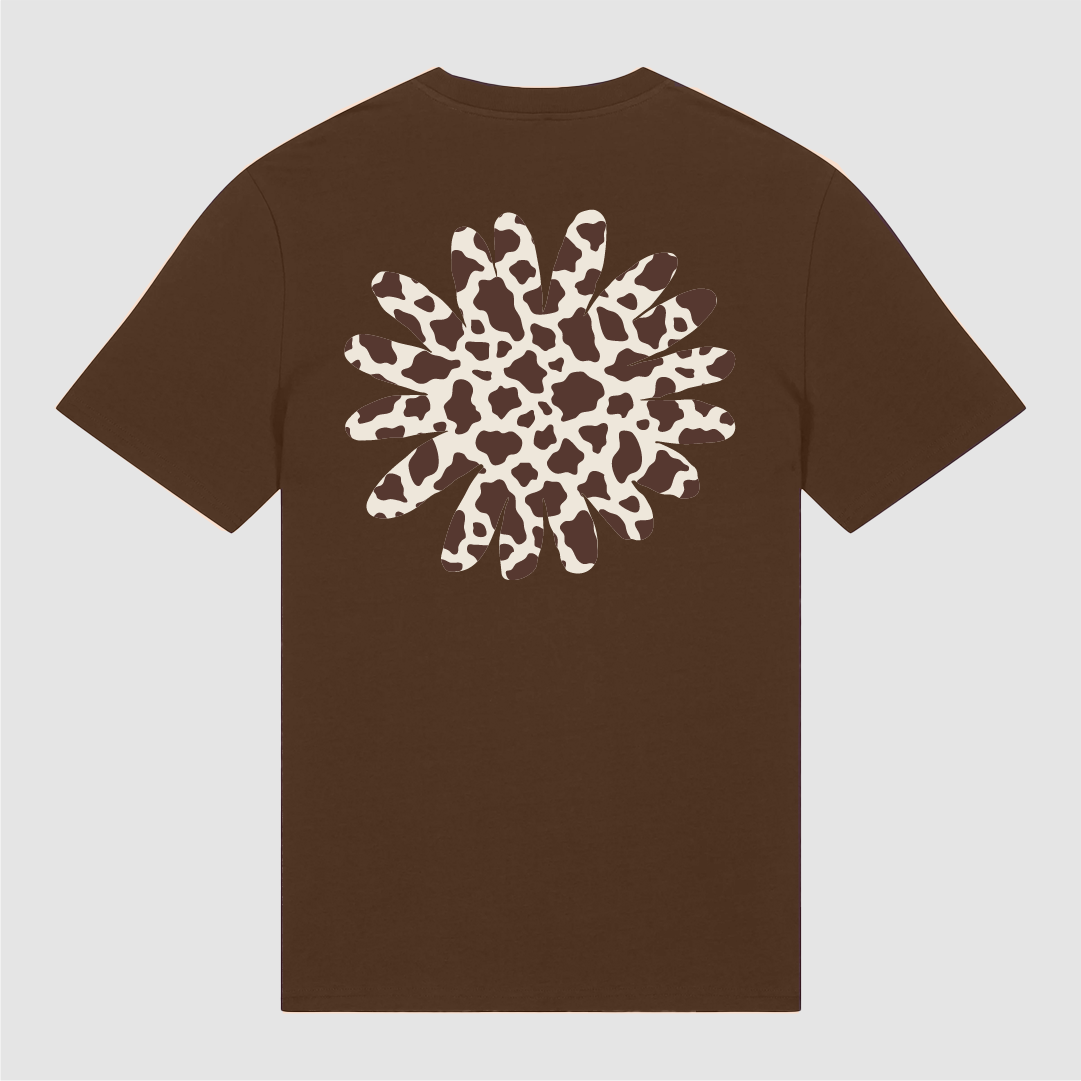 T-Shirt Brown Flower Cow