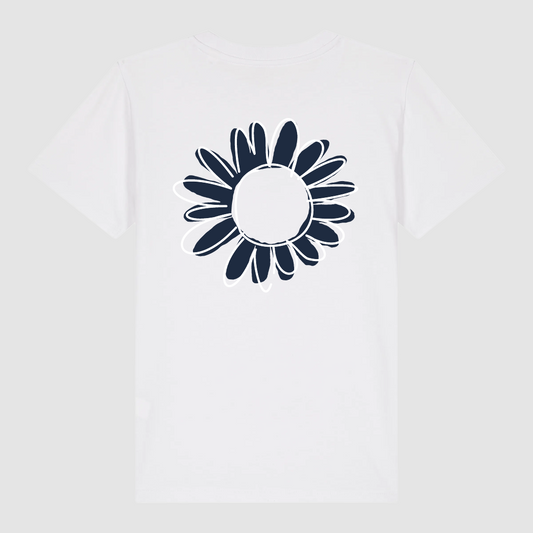 T-Shirt Flower Draw Kids White / Navy