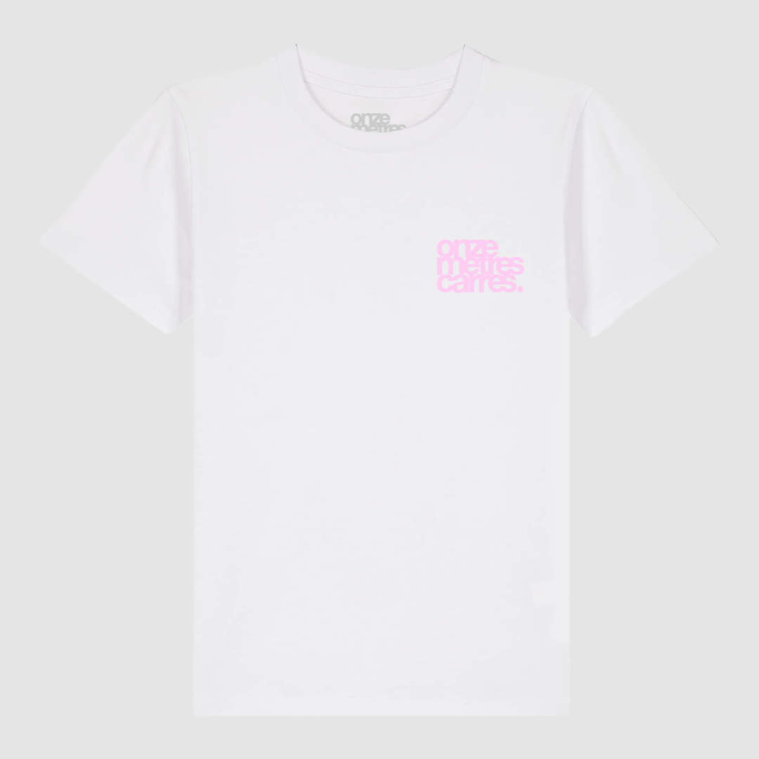 T-Shirt Flower Draw Kids White / Pink