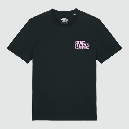 T-shirt Black Flower Pink