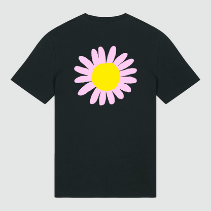 T-shirt Black Flower Pink