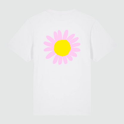 T-shirt White Flower Pink