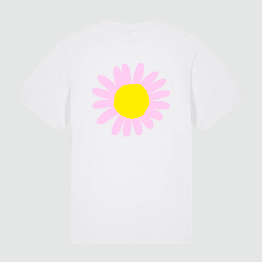 T-shirt White Flower Pink