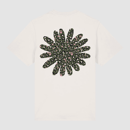 T-Shirt Heart Léopard Off White